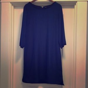 Black and blue shift dress